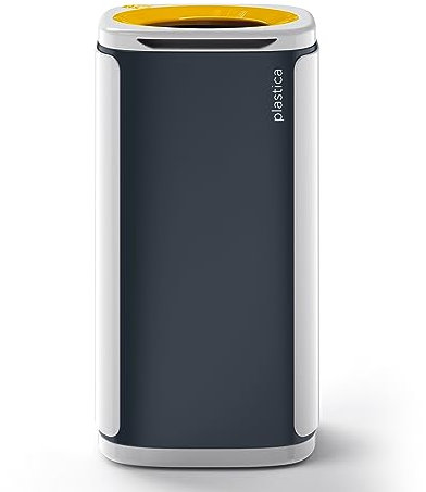 Cestino raccolta differenziata 60L KOBRA WASTEE, Pattumiera design con magneti, Bidone spazzatura Plastica Carta Vetro Metallo Indifferenziata Umido per interni e esterni, elegante 100% Made in Italy.