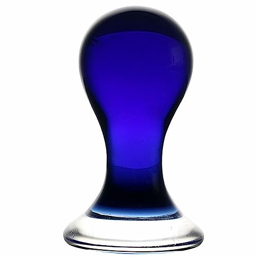 ScreaAss 9Cm Lang Super Klein Glas Analplug 4Cm Dick Blau Analkugeln Glattes Kristall Glas Anal Perlen Butt Plugs Anal Dildo Prostata Massager Sexspielzeug Für Männer Frauen Homosexuell,Blau,9cm