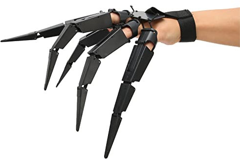 Alvinlite Gruselige Und Flexible Bewegliche Finger Für Halloween, Bewegliche Fingerverlängerungen, 3D-gedruckte Fingerskelettverlängerungen Für Halloween-Hexengeist-Cosplay-Jungen(Right)