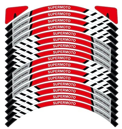 HIMNIL Motorradreifen, Wasserdicht, Rad, Aufkleber, Felge, Persönlichkeit, Reflektierender Streifen, Anzug Für Yamaha Felgenaufkleber (Color : 10inchRed)