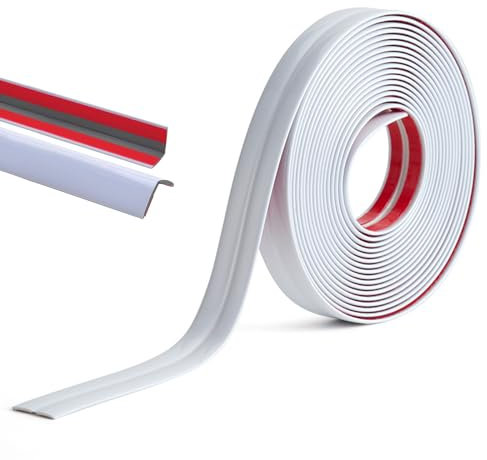 KEQKEV Innen- und Außeneckleisten aus Vinyl zum Abziehen und Aufkleben, flexible selbstklebende Wandleisten Wandeckenschoner Möbelkantenschutz(weiß)