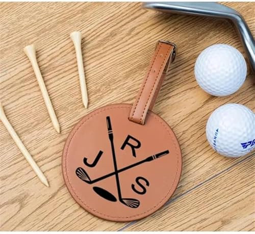 Customized Leder Golf Tasche Tag Für Groomsmen, Einzigartige Benutzerdefinierte Golf Zubehör, Personalisierte Golf Tasche Tag Mit Golf Tee Halter Mit Premium-Bambus Golf Tees