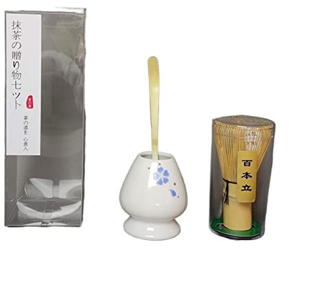 BAMFY Te Matcha Kit 3 Piezas Cuchara De Matcha, Soporte for Batidor Matcha, Chasen Bambu Matcha Kit Matcha Japonés Hacer Té Herramienta Set Te Matcha Kit (Color : Four-leaf clover set)