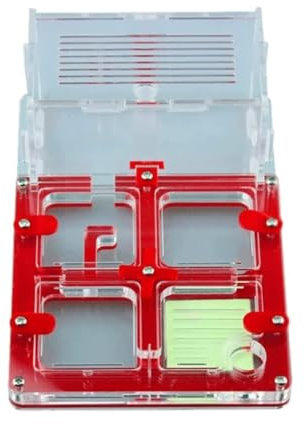 OUYUE Ameisennest Ameisenburg Acryl Ameisenfarm Feuchtigkeitsspendende Natur Display Box Puzzle Lebensraum Wissenschaft DIY Ameisennest Farm Ameisenfarm(Rood)