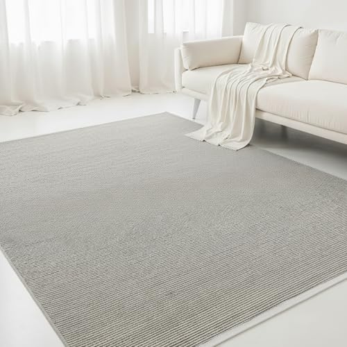 Interiyou matta handvävd Riga - 300x400 cm Beige/Svart - Bomull, 100% hantverk, sovrum, naturfiber, flatvävd