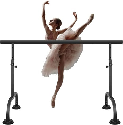 Ballettstange 31,5 Zoll bis 45,2 Zoll höhenverstellbar, tragbare Ballettstange für zu Hause, mit Stabiler Basis und Eisengriff(Black,200cm/78.7in)
