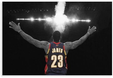 bacrhjlb Poster auf Leinwand, Motiv: Lebron James, Wandkunst, Dekordruck, Gemälde für Wohnzimmer, Schlafzimmer, Dekoration, 30 x 45 cm