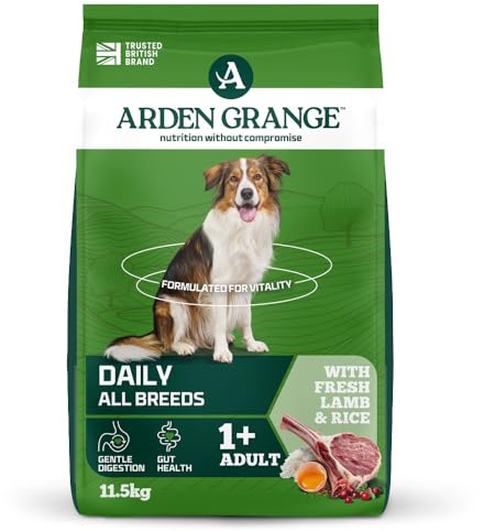 Arden Grange Adult Dry Dog Food with Fresh Lamb and Rice, 11.5kg