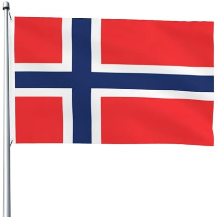 Bandera noruega de doble cara de 4 x 6 pies, pancarta resistente para exteriores y jardín, perfecta para dormitorio y jardín
