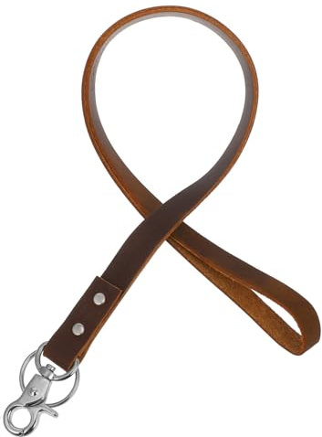 Gadpiparty Saiten Ausweis-Schlüsselband Lanyards für Männer Umhängeband Handy-Lanyard Abzeichen Schlüsselband Lanyards Masse Lehrer-Lanyard flache Lanyards Leder Brown