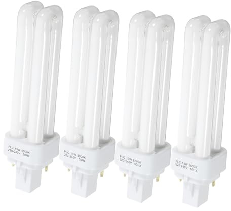 ULTECHNOVO 4pcs 13w 2u Plug in Fluorescent Lightbulb White | Fluorescent Light Bulbs, Compact , , Horizontal Fit, No Flickering