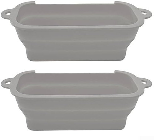 Foldable BBQ Grill Silicone Grease Collection Tray for Easy Cleanup and Mess Cooking (gray)