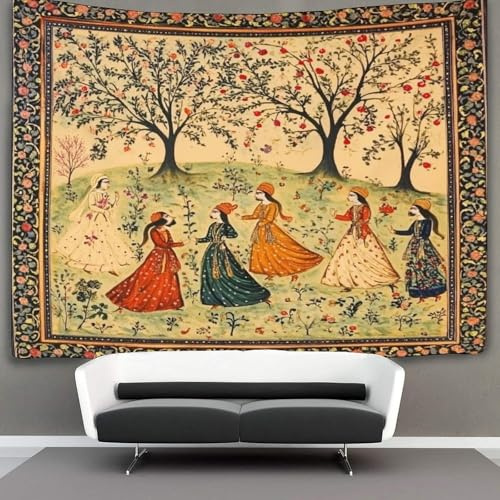 kaiyun Persa medieval Tapiz Para,Árbol Pattern Tapices Artísticos Decoración Para Colgar En La Pared Para Sala De Estar Dormitorio Y Dormitorio 130cmx150cm