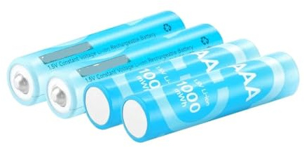 1.5V AA/AAA Rechargeable Lithium Battery，Compatible with Camera、Electric Toy、Electric Toothbrush、Remote Control Game Controller(AAA 1000 4PC)