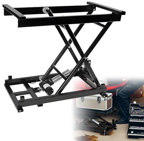 DNEPEI Plataforma de Trabajo para computadora, Mesa elevadora de Tijera electrónica, con Control Remoto, 132 LB, para manipulación y Transporte de Materiales, etc