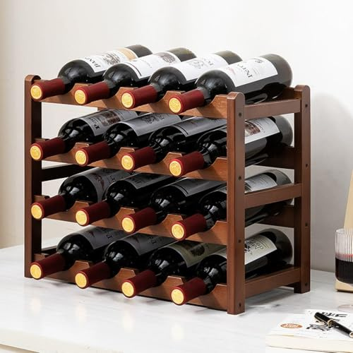 Étagère à Bouteilles Rangement à vin à 4 Niveaux, Porte Bouteille 16 Bouteilles, Casier à Bouteilles pour Cave De Bar De Cuisine Multi Fonctionnel,pour la Maison, Le dîner,16 Bottles