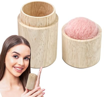 Generisch Puntaspilli – cuscinetto per aghi portatile, kit per cucito, contenitore per aghi e coperchio in legno, cuscino fai da te per aghi trapuntati
