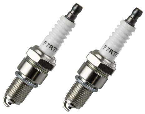 Suysion F7RTC Zündkerzen 2 Stück für BPR7ES WR5DC PKW Motorrad | Ersatz für BPR7ES 5534 WR5DC WR5DP RN7YC RN9YC RN2C W22EPR-U 3088 R41CXLS, 14 x 19 mm, Auto Motorrad