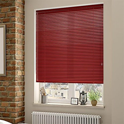 Venecianas Aluminio 25mm. Color Rojo. Medidas 60cm x 100cm. Elija una Medida Superior aproximada y contactaremos para su Ajuste sin Cargo.