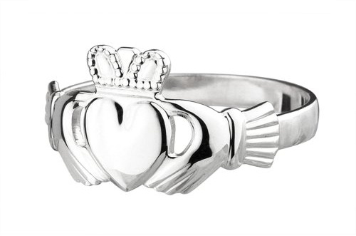Biddy Murphy, Women's Irish Claddagh Ring, Real 925 Sterling Silver Band, Made in Ireland, Size 9