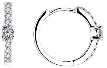 JO WISDOM Creolen Ohrringe Silber 925 Damen mit 3A Zirkonia April Geburtsstein,Schmuck für Frauen