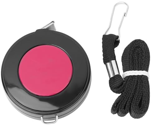 Cinta Métrica Retráctil de Plástico para Costura, 150cm, Doble Cara con Botón de Retracción, Rojo