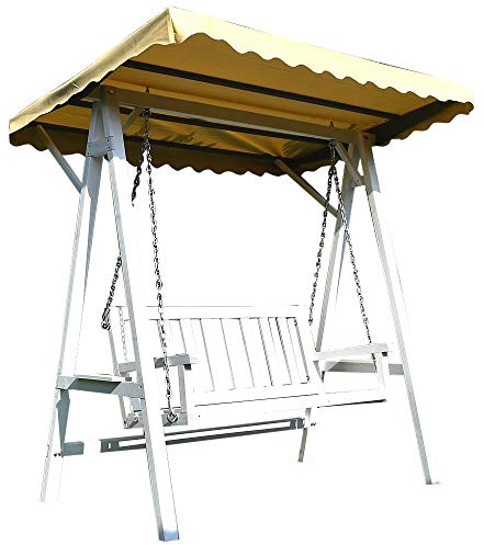 Melko Hollywoodschaukel Holz Schaukel Gartenschaukel 188 x 161 x 88 cm Hängeliege Schaukelsitz