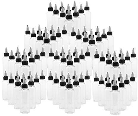 harayaa 90 Packs 100ml Empty Plastic Squeeze Bottles With Top Cap Applicators