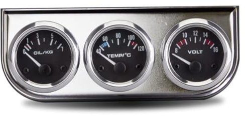 Viviance 52 mm Lünette Voltmeter Wasserthermometer Öldruckanzeige (Chrom)