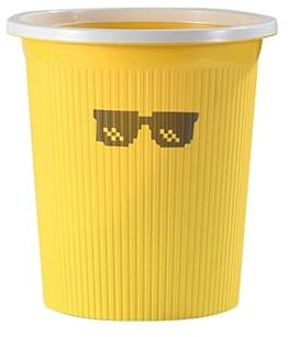 SUREK Poubelle de Cuisine sans Couvercle avec Anneau de Pression Poubelle de Recyclage Grande capacité Jolie Corbeille à Papier (Jaune)