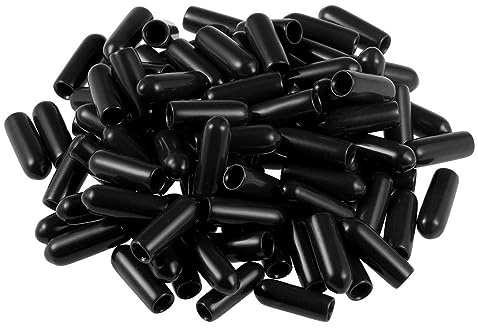 TOP-VIGOR 100 cappucci terminali in gomma, 4 mm ID rotondi, flessibili, protezioni per viti, tubi, cavi, cavi, cavi, cablaggi, ecc