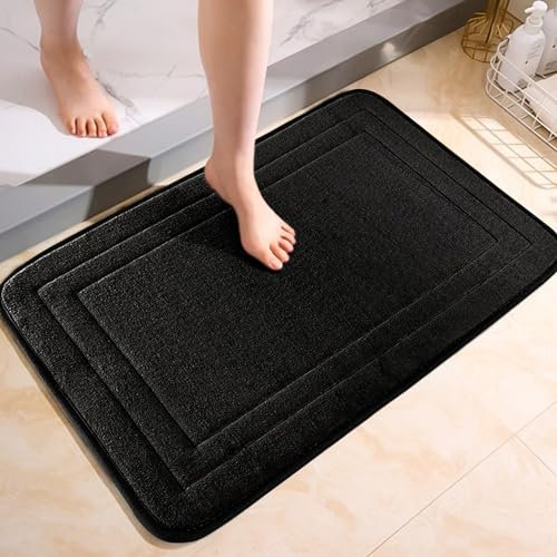 ChAusa Alfombra de Baño Espuma de Memoria Alfombrilla Baño Agua Absorbente,Bath Mat Secado Rapido Alfombras para Salón,Aseo (4060HEI)