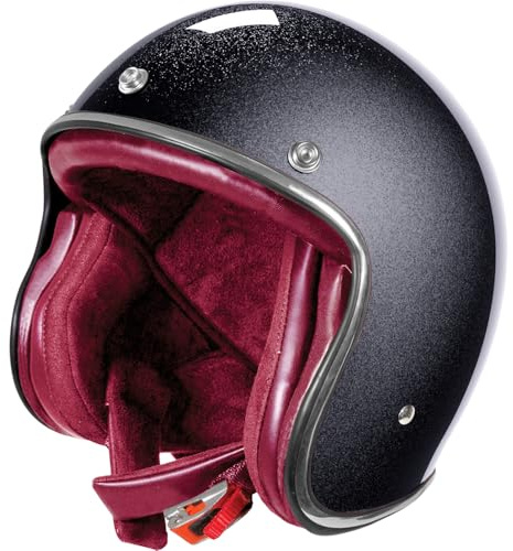 STORMER, Casque Moto Jet Quartz Glitter Black Glossy, L