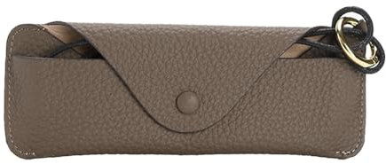 ONEBO Brillenetui, Faltbares Brillenetui aus echtem, tragbare Brillenbox zum falten, Weichem Innenfutter, für Kurzsichtigkeitsbrillen, Sonnenbrillen, Lesebrillen (Khaki)