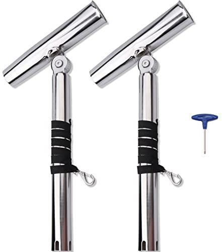 XinKunmarine 2 x Edelstahl-Ausleger-Angelrutenhalter für Marine, Boot, Yacht