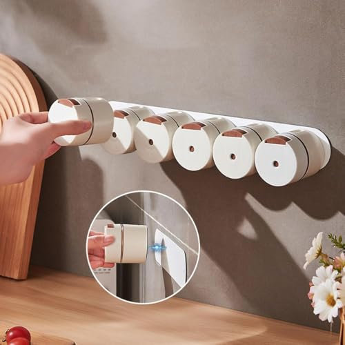 HMAKGG Gewürzgläser Magnetisch 6 Set –Praktische Gewürzbehälter Rund für Küche, 250ml pro Stück, 0.5g Portionierung, Einfach zu Reinigen, Magnetische Vorratsdosen Stick onKühlschrank und Grill