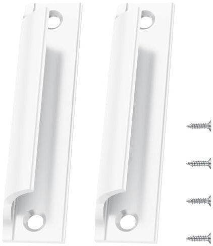 SHIQUAN Türgriff Balkontür Außen,2 Stück Terassentürgriff Außen,Türgriff Balkontür Außen,Terassentürgriff,Balkontürgriff Außen mit Schraunbe Geeignet für Türen,Fenster,Schubladen,Schranktüren(Weiß)