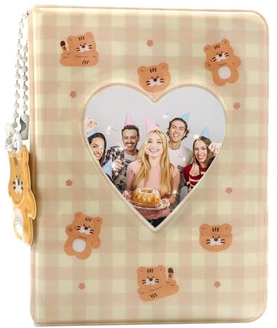 Mini-Fotoalbum,Mini Photo Kpop Album,3 Zoll Kpop Photocard Holder,40stk Klein Einsteckalbum,Taschen Fotokartenhalter Photo Album,Fotoalbum Fotokartenhalter with Lovely Pendant for Photocard Collection