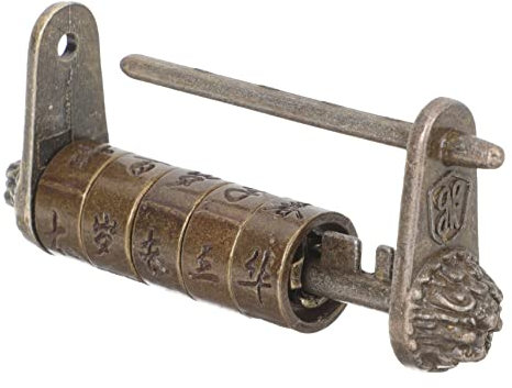 Hoement Retro Zahlenkombinationsschloss Aus Zinklegierung Mit Gravur Für Reisekoffer Schmuckschrank Und Antikes Sicherheitsschloss Tragbar Und Langlebig