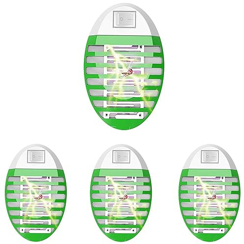 Queath Mückenlampe 4 Pack, geeignet für Zuhause, Küche, Schlafzimmer, Esszimmer, Elektrischer Insektenvernichter,Elektrisches Moskitonetz,Mückenschutz Steckdose, Fliegenfalle für Zuhause