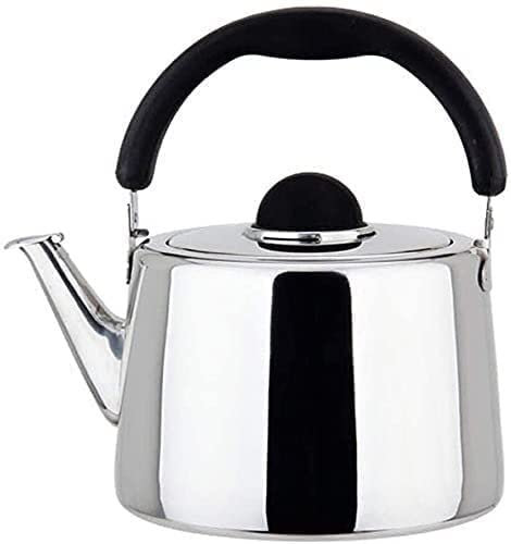 CAFIEDR Teekanne für Herd, Herdpfeifen-Teekanne, Edelstahl-Wasserkocher, Hot Pot, Wasserkocher, Teekanne für Herd, Instant-Hot Pot, Teekessel, Wassererhitzer, Teekessel (Silber, 6 l)