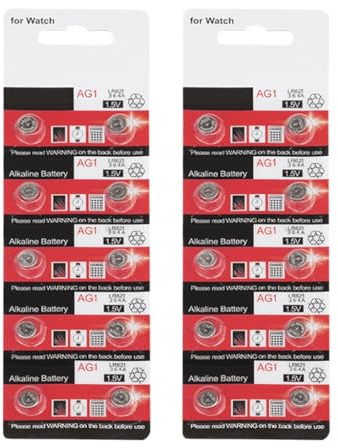 HINAYOSAN Lot de 10/20 piles bouton AG1/LR621 - Longue durée de vie - 1,5 V - Pour montres et petits appareils électroniques