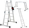 PROREGAL Échelle Multifonction MULTISTEP avec Certification TÜV/GS et Norme en 131 avec Plateforme, Aluminium en 4 Parties, 4x3 échelons, 3,6 m de Hauteur, Capacité de Charge 150kg, Echafaudage