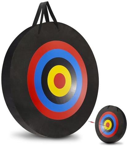 Fiita runde Stronghold Zielscheibe 50x50x5 cm – wetterfeste Pfeilfangmatte für Bögen bis 20 lbs – Schaumstoff Zielscheibe für Recurvebogen & Compoundbogen Outdoor