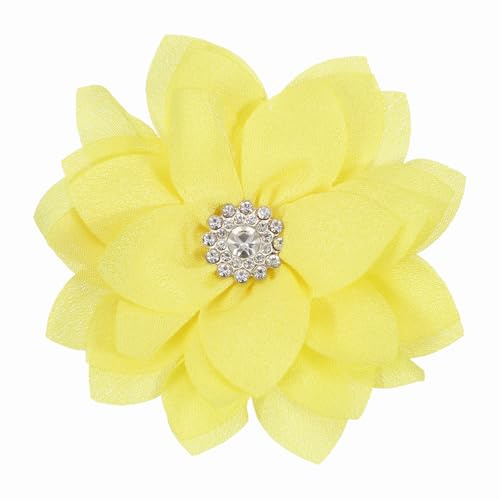 PATIKIL Élégante broche en forme de fleur pour femme, broche en tissu floral en cristal pour fête de mariage, cadeau, costume, vêtements, chapeau, robe, manteau