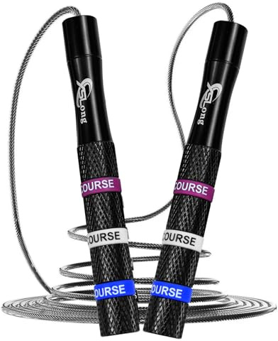 PIWOSGOL Speed Rope Springseil, 360° Springseil Erwachsene Fitness, Skipping Rope mit Doppellagersystem & Anti-Rutsch Aluminium-Griff, Verstellbares 300CM Jumping Rope für Herren, Damen