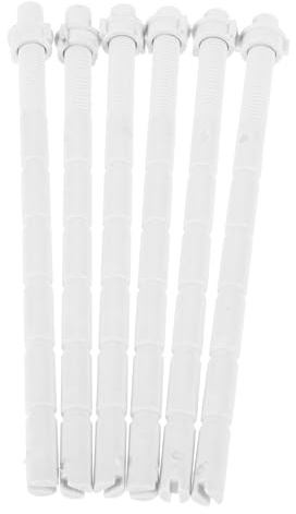 Varillas del Botón de Descarga para Inodoro, 10 Piezas Ajustables | Diseño Roscado, para Recambio Sencillo, Instalación Firme Plástico Blanco Superficie Lisa Cisterna