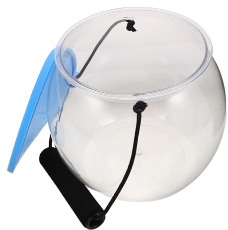 TOYANDONA Cubeta Plástica Transparente con Tapa para Pesca Acuario Portátil para Bettas y Suculentas Cubo Resistente para Cangrejos y Exteriores con Asa para Fácil Transporte