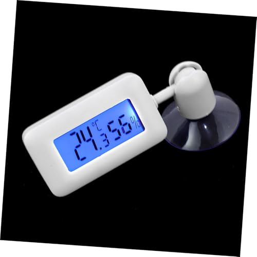 TOYZFRIENDY Thermomètre Numérique Compact pour Terrarium Reptile Rotation 360° en Abs Blanc, Accessoire pour Aquarium et Terrarium Lézard Gecko Batterie Incluse