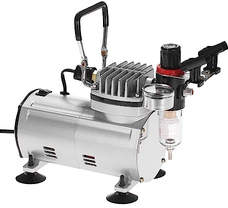 Professional Paint Gun Air Compressor Set Nail Art Sprayer with Braided Hose Precise Control